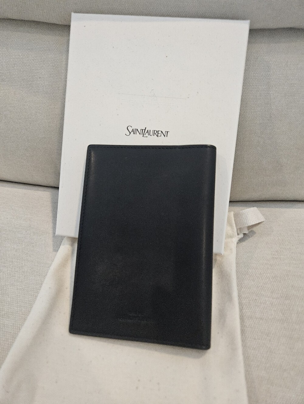 YSL SAINT LAURENT PASSPORT HOLDER in Black New